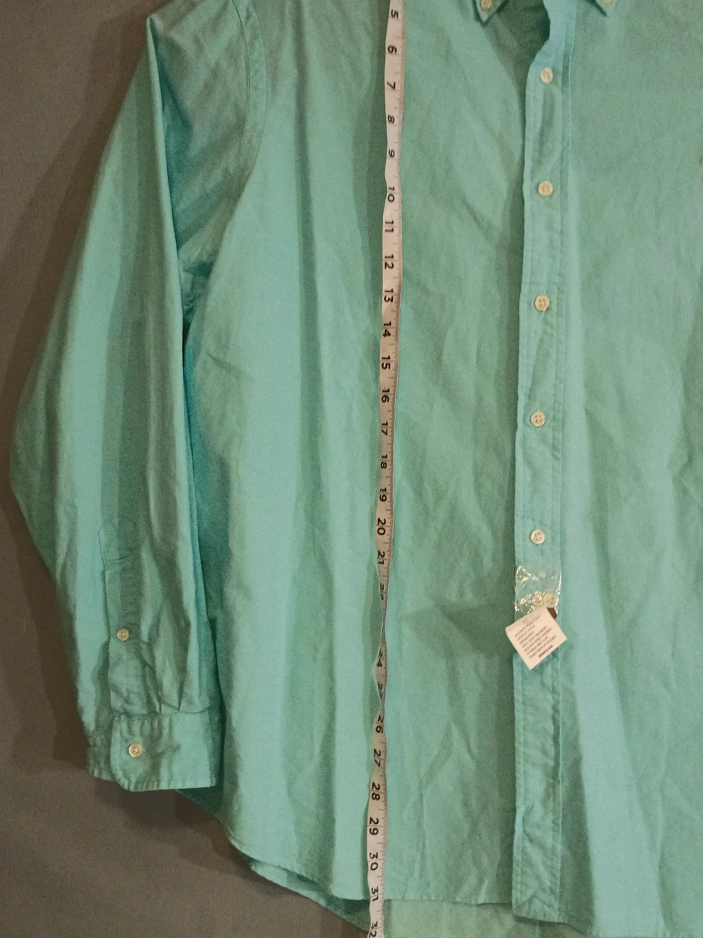 Ralph Lauren Men's Light Mint Button-Down Shirt with Pink Pony